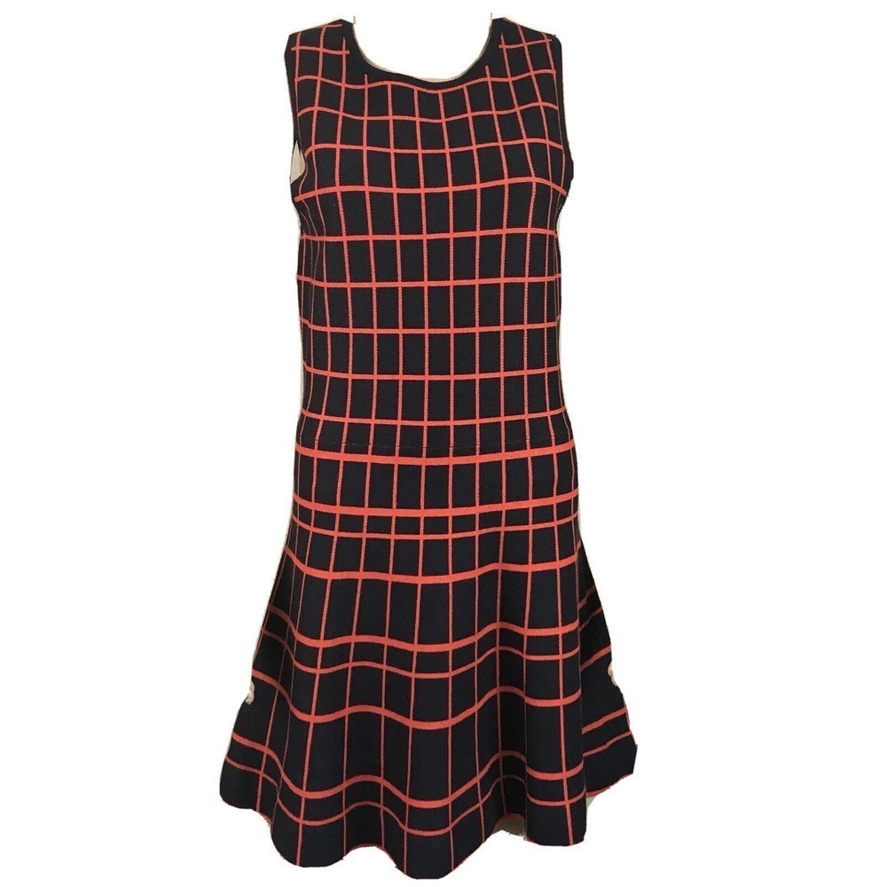 Ali Ro Women's size M Blue‎ Red Check Plaid Fit and Flare Dress